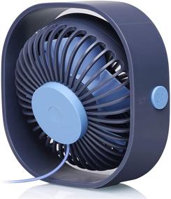 img 1 attached to 🌀 HOPEME 4'' Настольный персональный вентилятор - работа от USB, 3 скорости, 360° вращение по вертикали - синего цвета, маленький мини-вентилятор для офиса дома - бесшумная работа, мощный ветер.