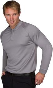 img 4 attached to Stylish and Practical: Long Sleeve Collarless Golf Shirts for Maximum Comfort and Performance