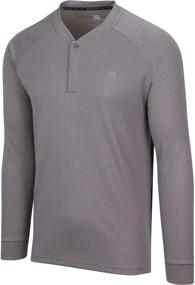 img 1 attached to Stylish and Practical: Long Sleeve Collarless Golf Shirts for Maximum Comfort and Performance