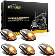 🚛 enhance your vehicle's style with partsam led cab marker roof running lights - clear lens, 9led amber top lights, fits dodge ram 1500 2500 3500 4500 5500 2003-2018 suv truck pickup rv - 5pcs" logo
