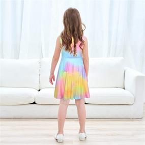 img 2 attached to 🌈 Captivating Sleeveless Sparkly Rainbow Dresses for Girls - JESKIDS Girls' Clothing Collection