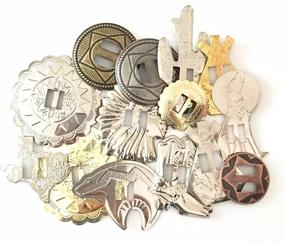 img 2 attached to 🤠 25 Piece Conchos Grab Bag! Mixed Western Styles, Assorted Shapes and Sizes, Slotted