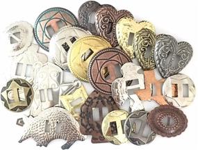 img 1 attached to 🤠 25 Piece Conchos Grab Bag! Mixed Western Styles, Assorted Shapes and Sizes, Slotted