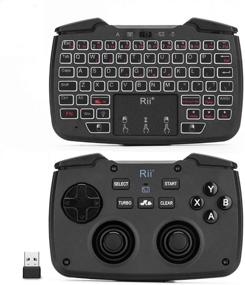 img 4 attached to 🎮 Rii RK707 Backlit Wireless Game Controller Combo - Multifunctional 2.4GHz Portable 62-Key Rechargeable Keyboard Mouse with Turbo Vibration for PC/Raspberry Pi 2/Android Google TV/TV Box