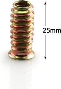 img 3 attached to 🔩 15pcs 1/425 Zinc Alloy Threaded Insert Nuts with Hex-Flanged Washer for Wood Furniture: Hex Drive Head Screw-in Type Embedded Screw Plug Set by ZRM&E