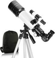 🌌 discover the cosmos with 70mm aperture 400mm az mount astronomical refracting telescope for adults kids beginners - complete travel kit with backpack, 2x barlow lens, and phone adapter logo