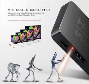 img 2 attached to 🔌 HDMI Splitter - 1 вход 2 выхода от Yiany, 4K 3D 1080P HDMI 2.0 Splitter для двух мониторов - Совместим с MacBook, Xbox, PS4, PS3, Blu-ray Player, DVD, HDTV