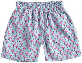 img 4 attached to 🩱 Boys' Swimwear: Flamingo Floral Bottoms for Toddlers