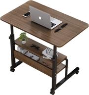 sdeswokes home study desk- small space, gaming, writing, and computer desk with storage- portable stand up desk- 31.5x15.7 inch- black logo