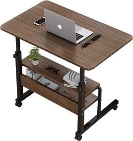 img 4 attached to SDESWOKES Home Study Desk- Small Space, Gaming, Writing, and Computer Desk with Storage- Portable Stand Up Desk- 31.5x15.7 Inch- Black