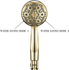 img 3 attached to 🚿 Couradric Handheld Shower Head Review: 7-Function High Pressure Shower Head with Brass Swivel Ball Bracket and Extra Long Stainless Steel Hose - Polished Brass, 4