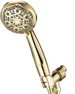 🚿 couradric handheld shower head review: 7-function high pressure shower head with brass swivel ball bracket and extra long stainless steel hose - polished brass, 4 logo