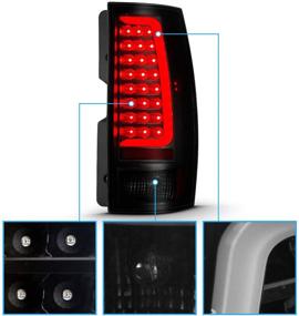 img 1 attached to 🚗 AmeriLite Темные Черные задние фонари с C-образными светодиодными трубками для Chevrolet Tahoe Suburban / GMC Yukon XL Denali 2007-2014 - комплект замены для пассажирской и водительской стороны.
