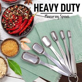 img 3 attached to 🥄 6-Piece Stainless Steel Measuring Spoons Set by Zulay - Slim Design for Narrow Spice Jars, Etched Markings & Removable Clasp - Teaspoon Measuring Spoon Included