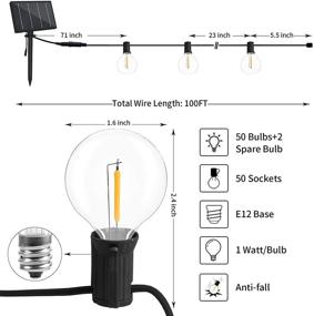 img 3 attached to 🌞 BRTLX Solar Outdoor String Lights: 100FT Shatterproof LED Patio Lights - Remote Controlled Waterproof Hanging Lights for Home Party Wedding Decor