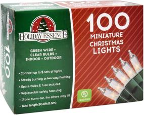 img 3 attached to 100 Clear Incandescent Mini Christmas Lights on Green Wire - UL Certified for Indoor/Outdoor Tree Decoration, Holiday, and Festive Lighting