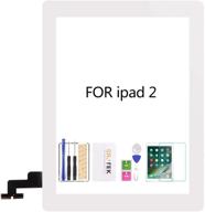 📱 ipad 2 screen replacement kit: a1397 a1395 a1396 touch screen digitizer glass parts + home button + cameral holder + adhesive + bezel (white) logo