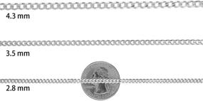 img 2 attached to Solid .925 Sterling Silver Flat Cuban Link Curb Chain Necklace/Bracelet in 1mm-16mm Sizes