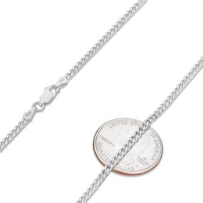 img 3 attached to Solid .925 Sterling Silver Flat Cuban Link Curb Chain Necklace/Bracelet in 1mm-16mm Sizes