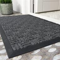 🏡 supenuin front door mats outdoor indoor: non-slip rubber welcome mat for home entrance - gray 17"x29 logo