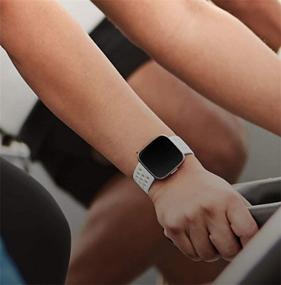 img 1 attached to 🏃 Breathable Sport Bands for Fitbit Versa 2 / Versa / Versa Lite - Compatible Replacement Wristbands for Women and Men, Small/Large Sizes Available