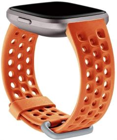 img 4 attached to 🏃 Breathable Sport Bands for Fitbit Versa 2 / Versa / Versa Lite - Compatible Replacement Wristbands for Women and Men, Small/Large Sizes Available