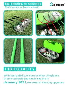 img 2 attached to 🏸 Foldable Badminton Net Set with Portable Base + 4 Graphite Rackets + 4 Shuttlecocks – Perfect for Family Sports, Backyard Games, Kids Gift