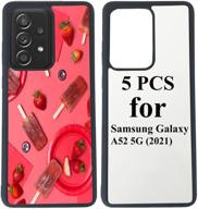 📱 justry 5pcs sublimation blanks phone case covers for samsung galaxy a52 5g (2021) - easy diy sublimation, 2d rubber tpu with glitter finish logo