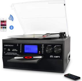 img 4 attached to 🎶 DIGITNOW Bluetooth Record Player Turntable with Stereo Speaker, LP Vinyl to MP3 Converter including CD, Cassette, Radio, Aux Input, USB/SD Encoding, and Remote Control