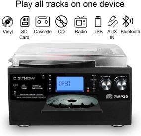 img 3 attached to 🎶 DIGITNOW Bluetooth Record Player Turntable with Stereo Speaker, LP Vinyl to MP3 Converter including CD, Cassette, Radio, Aux Input, USB/SD Encoding, and Remote Control