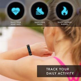 img 1 attached to 🐆 Slim Fitness Tracker with Heart Rate Monitor, Step Tracker, Calorie Tracker & Sleep Tracker. Waterproof Watch for Women & Men, Compatible with Android & iOS, Leopard Print/Black Interchangeable Straps