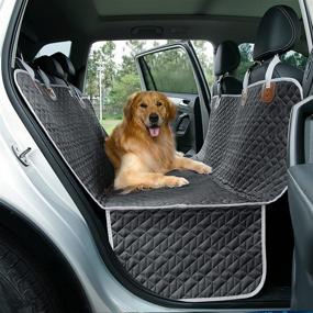 img 4 attached to 🐶 Lesure Dog Car Seat Cover for Back Seat SUV: Waterproof Pet Rear Seat Protector with Hammock, Storage Pocket, and Safety Belt - Ideal for Trucks and SUVs (54Wx58L)