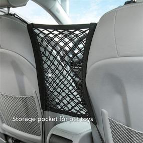 img 3 attached to 🐶 Lesure Dog Car Seat Cover for Back Seat SUV: Waterproof Pet Rear Seat Protector with Hammock, Storage Pocket, and Safety Belt - Ideal for Trucks and SUVs (54Wx58L)