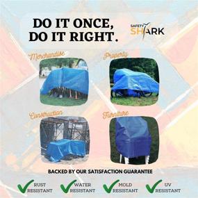 img 1 attached to Heavy Duty Waterproof Safety-Shark Tarps - 20x20 Feet - 5 Mil Thick Poly, Ideal Tarp for Outdoor Weather Protection, Camping, Pool Cover, with Metal Grommets