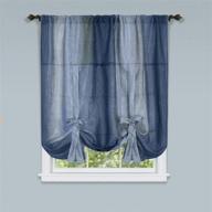 🪟 achim home furnishings ombre tie-up curtain - blue, 50" x 63 logo