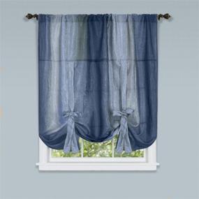 img 3 attached to 🪟 Achim Home Furnishings Ombre Tie-up Curtain - Blue, 50" x 63