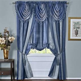 img 2 attached to 🪟 Achim Home Furnishings Ombre Tie-up Curtain - Blue, 50" x 63