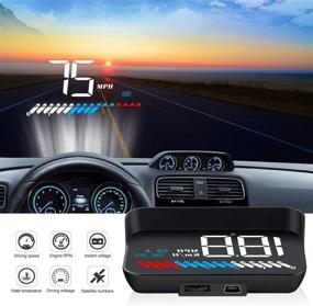 img 3 attached to ACECAR Universal Dual System 3.5 Inches HUD - Head Up Display for Car with OBD2 GPS Interface, Speedometer, Engine RPM, OverSpeed Warning, Mileage Measurement, Water Temperature - Suitable for All Vehicles