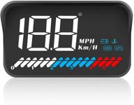 acecar universal dual system 3.5 inches hud - head up display for car with obd2 gps interface, speedometer, engine rpm, overspeed warning, mileage measurement, water temperature - suitable for all vehicles logo