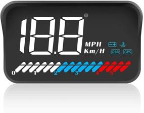 img 4 attached to ACECAR Universal Dual System 3.5 Inches HUD - Head Up Display for Car with OBD2 GPS Interface, Speedometer, Engine RPM, OverSpeed Warning, Mileage Measurement, Water Temperature - Suitable for All Vehicles