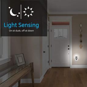 img 3 attached to 🌙 GE LED Night Light, Brushed Nickel Finish, Plug-In, Dusk to Dawn Sensor, Soft White Glow, UL-Listed, Perfect for Living Room, Bedroom, Nursery, Kitchen, Bathroom