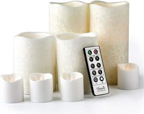 img 4 attached to 🕯️ Furora LIGHTING Remote Control LED Flameless Candles - Set of 8, White Real Wax Battery Operated Pillar and Votive LED Candles with Flickering Flame, Timer Featured