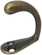 qcaa single prong hook hanger - 25 pack, antique brass finish - premium zinc die cast material logo