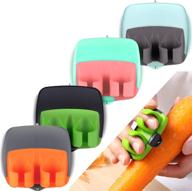 🥔 multipurpose palm fruit peeler finger potato peeler - kitchen vegetable peeler with rubber finger grip for easy peeling of pumpkin, carrot, cucumber, potato (assorted colors) logo