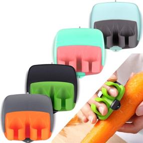 img 4 attached to 🥔 Multipurpose Palm Fruit Peeler Finger Potato Peeler - Kitchen Vegetable Peeler with Rubber Finger Grip for Easy Peeling of Pumpkin, Carrot, Cucumber, Potato (Assorted Colors)