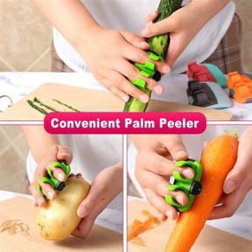 img 2 attached to 🥔 Multipurpose Palm Fruit Peeler Finger Potato Peeler - Kitchen Vegetable Peeler with Rubber Finger Grip for Easy Peeling of Pumpkin, Carrot, Cucumber, Potato (Assorted Colors)