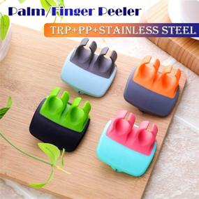 img 1 attached to 🥔 Multipurpose Palm Fruit Peeler Finger Potato Peeler - Kitchen Vegetable Peeler with Rubber Finger Grip for Easy Peeling of Pumpkin, Carrot, Cucumber, Potato (Assorted Colors)