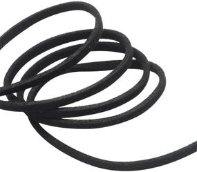 img 2 attached to 🎀 TamBee 3mm Faux Suede Cord Flat Lace Leather String 100 yd/roll - Perfect for DIY Jewelry Making (Black)