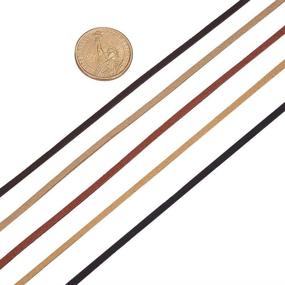 img 1 attached to 🎀 TamBee 3mm Faux Suede Cord Flat Lace Leather String 100 yd/roll - Perfect for DIY Jewelry Making (Black)