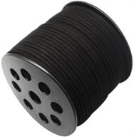 🎀 tambee 3mm faux suede cord flat lace leather string 100 yd/roll - perfect for diy jewelry making (black) logo